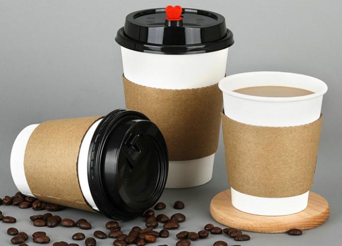 コーヒー カップの袖のための茶色色の段ボール紙シートにフルーティングを施す140g + 120g
