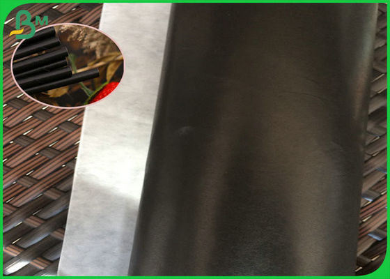 60gsm FSCおよびFDAの証明書のコーヒーまたはミルクの茶のための印刷できる黒いわらの食品等級のペーパー ロール