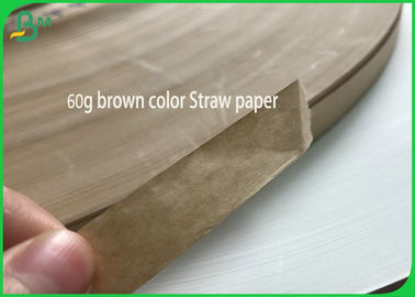 無害なロール多彩な60G性質のブラウンのわら紙のSlitted白いクラフト紙