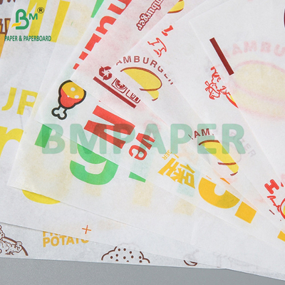 38gm 油性ハンバーガー 食品品格 包装 ワックス紙 印刷可能