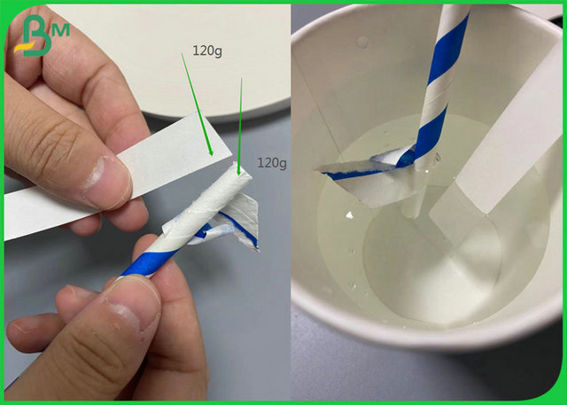 使い捨て可能なわらのためのよい水Repellency 120Gr白いクラフト紙 ロール14mm 13.5mm